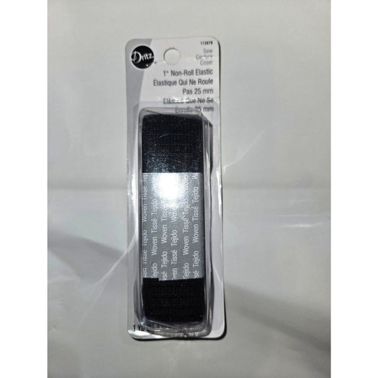 Dritz 1" x 1 Yard Ribbed Non-Roll Elastic - Brand New - Black