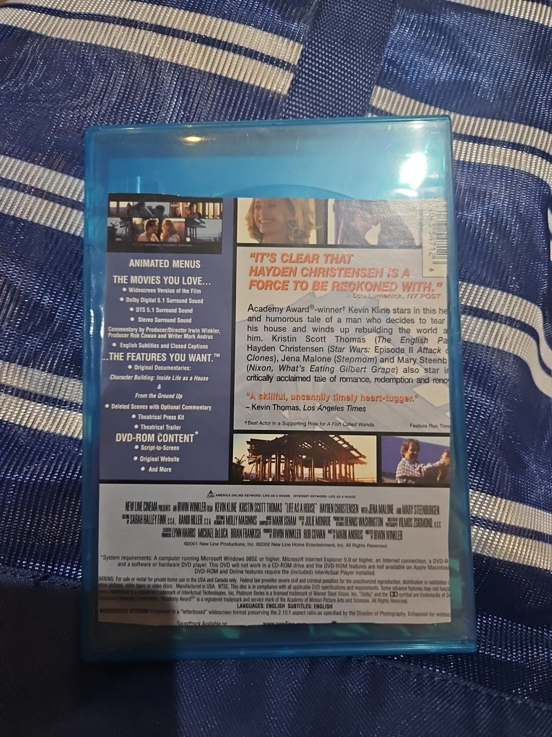 Life As a House (DVD, 2001) Slim case tested cropped artwork.