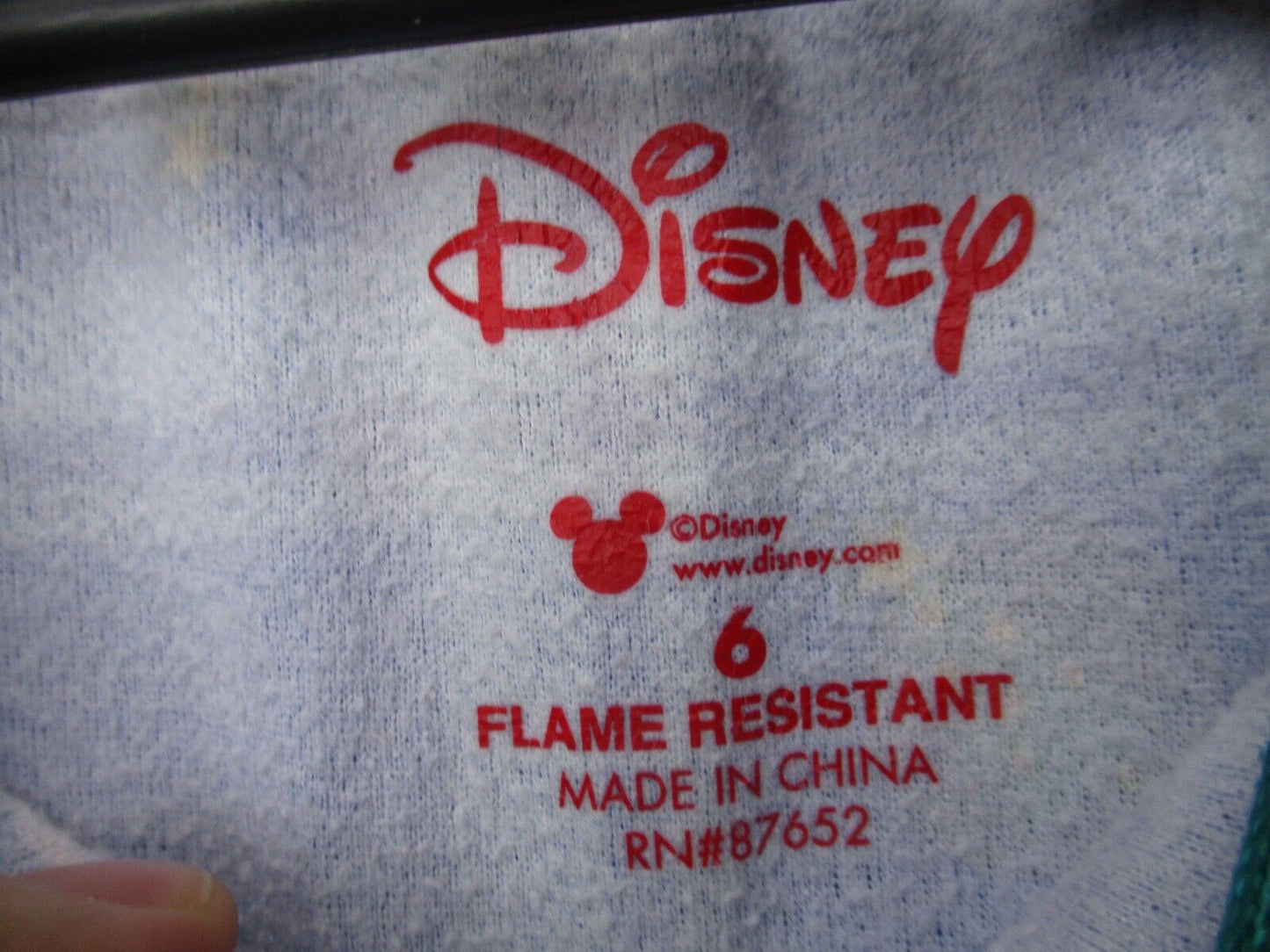 Disney Christmas Night Gown Flannel Child Mickey Minnie Size 6