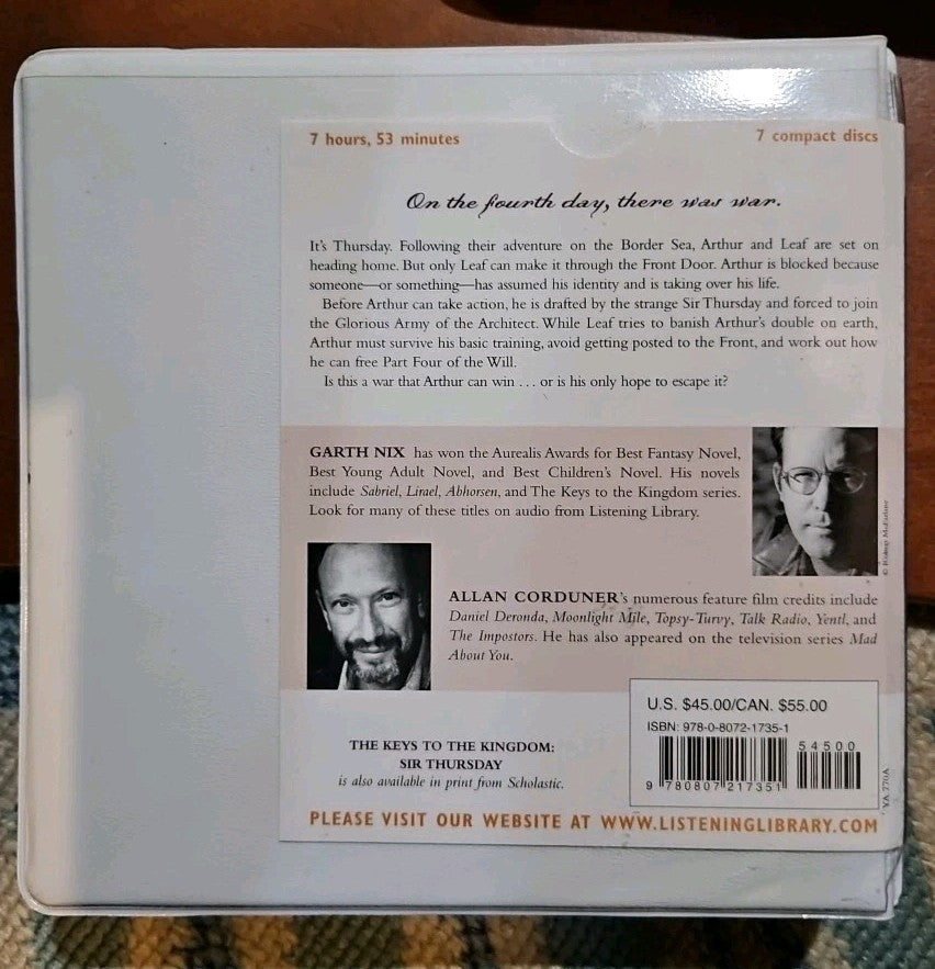  Sir Thursday by Garth Nix (2010 7-CD Audiobook) Tested. No Scratches.