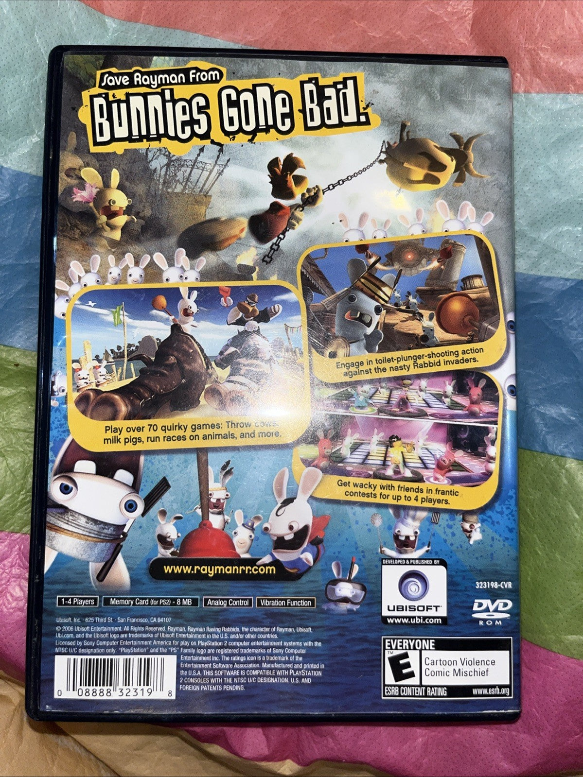 Rayman Raving Rabbids (PS2) Tested. W/Manual + Reg Card. Original Case