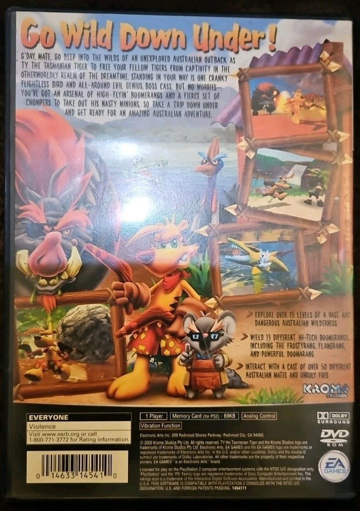 Ty Tasmanian Tiger - PS2. No Game. Case + Artwork ONLY. No Manual