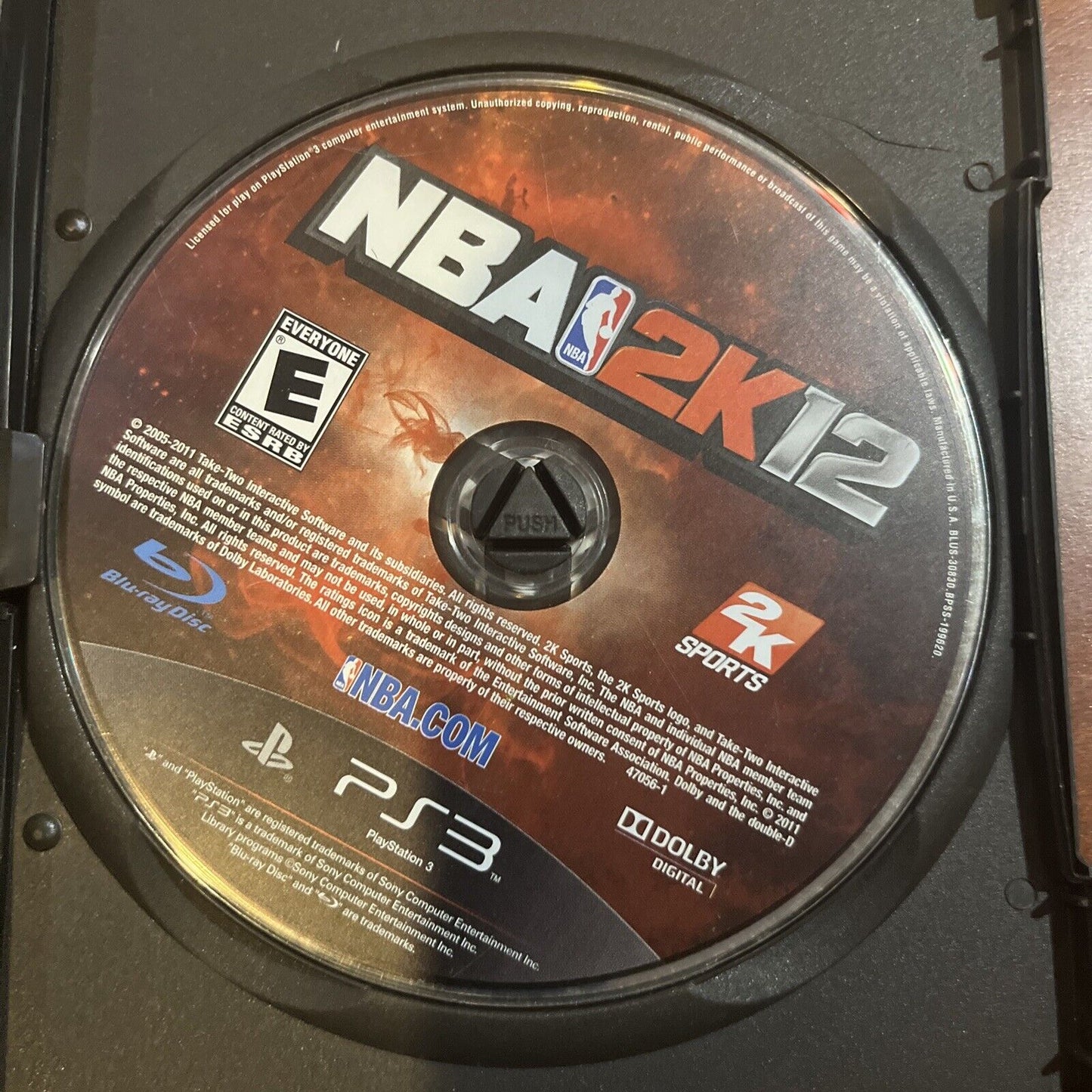 NBA 2K12 (Sony PlayStation 3, 2011) No Artwork. Tested.