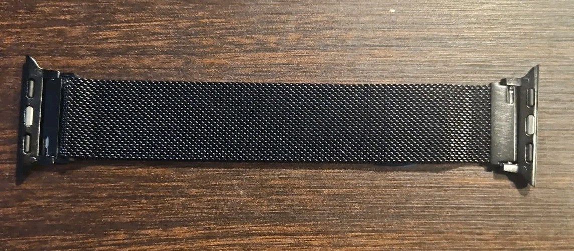 Band Fits Apple Watch 38 40 41 42mm Series 1-11 SE Black Stainless Steel Mesh
