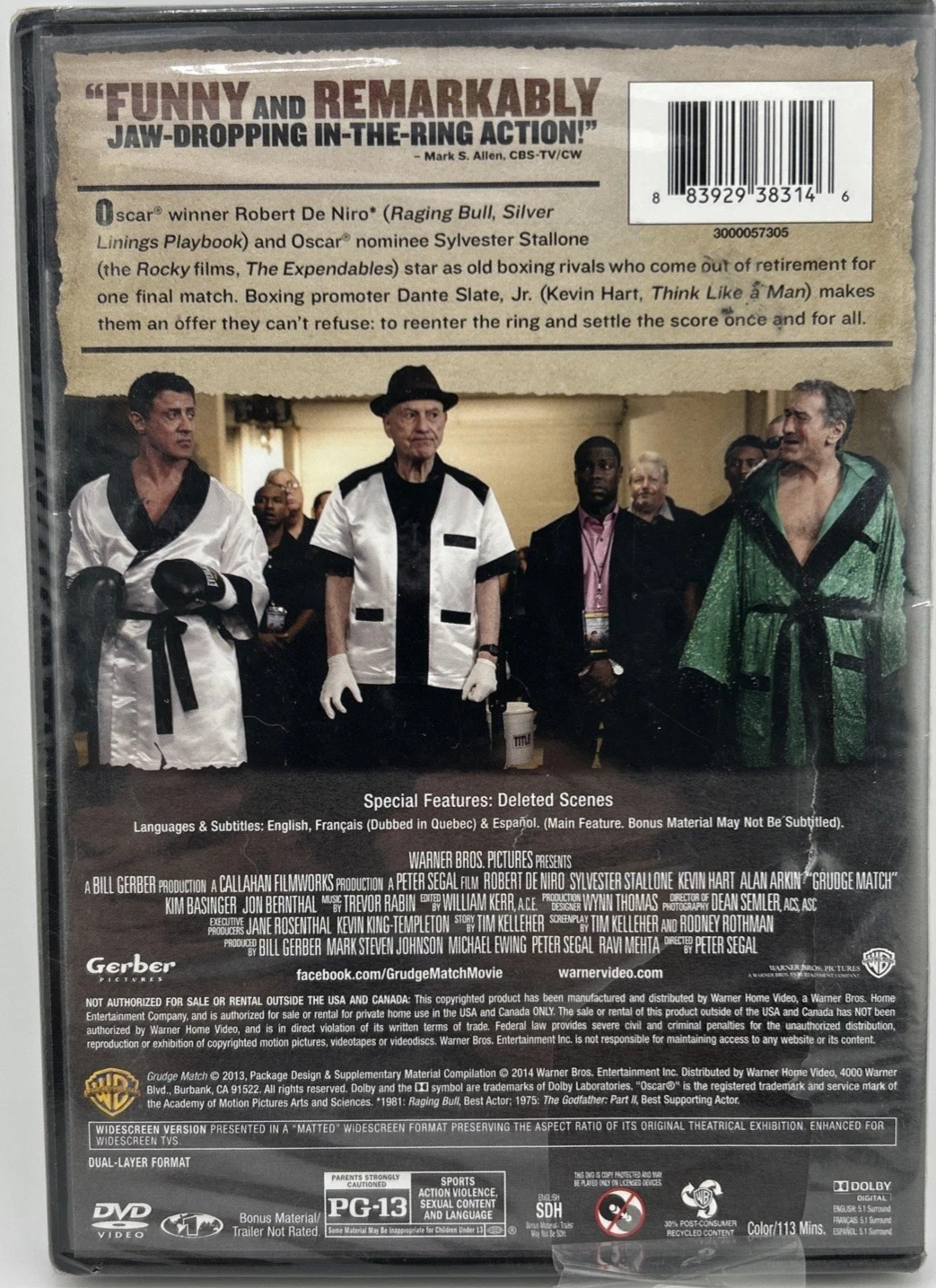 Grudge Match (DVD, 2013) tested, new case