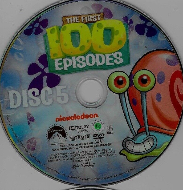Sponge Bob Square Pants 100 Episodes Replacement  DVDs