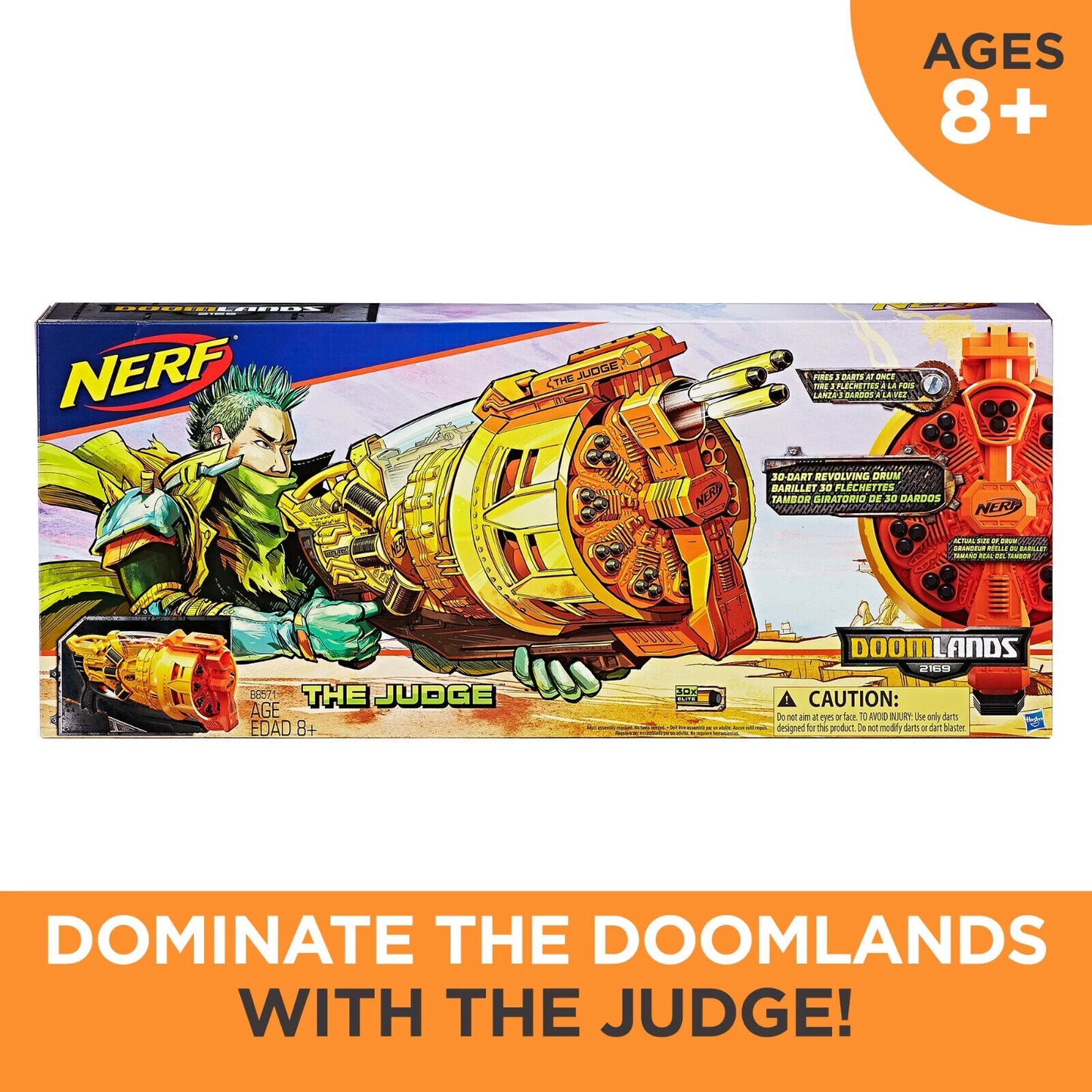 Nerf Doomlands 2169 The Judge Gun Blaster Holds 30 Darts Tested Working