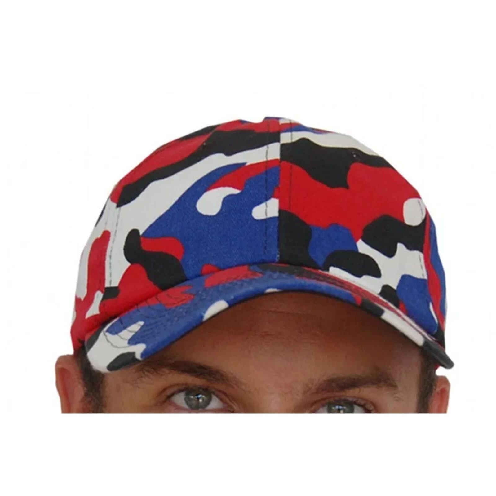Baseball Cap - Adjustable - Red/White/Blue/Black - Brand New