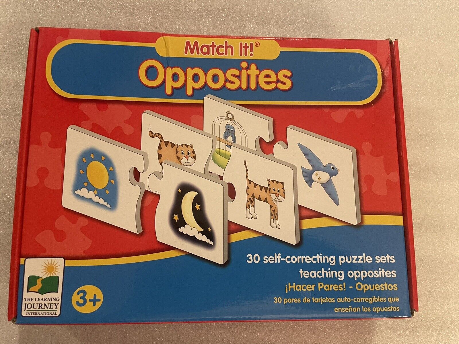 The Learning Journey Match It! Opposites - 30 Self Correcting Puzzle Sets - 3+