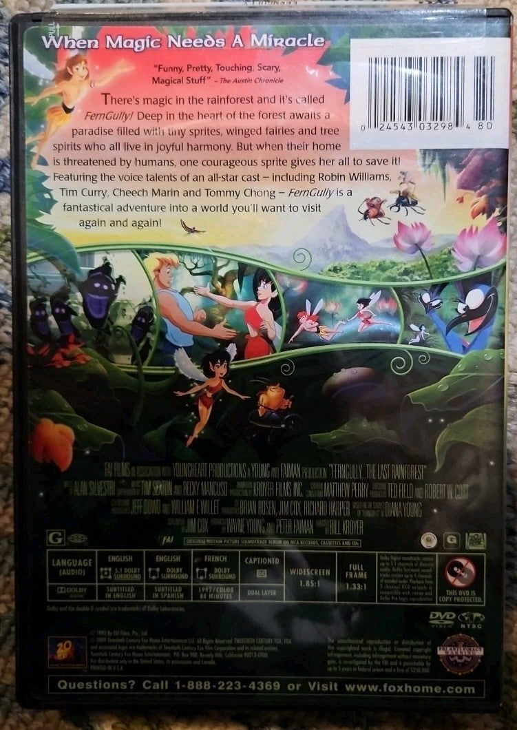 Ferngully: the Last Rainforest (DVD, 1992) New Sealed