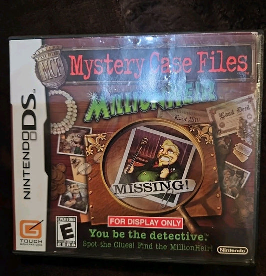 Nintendo DS Mystery Case Files Million Heir.  No Game Or Manual.  Case + Artwork