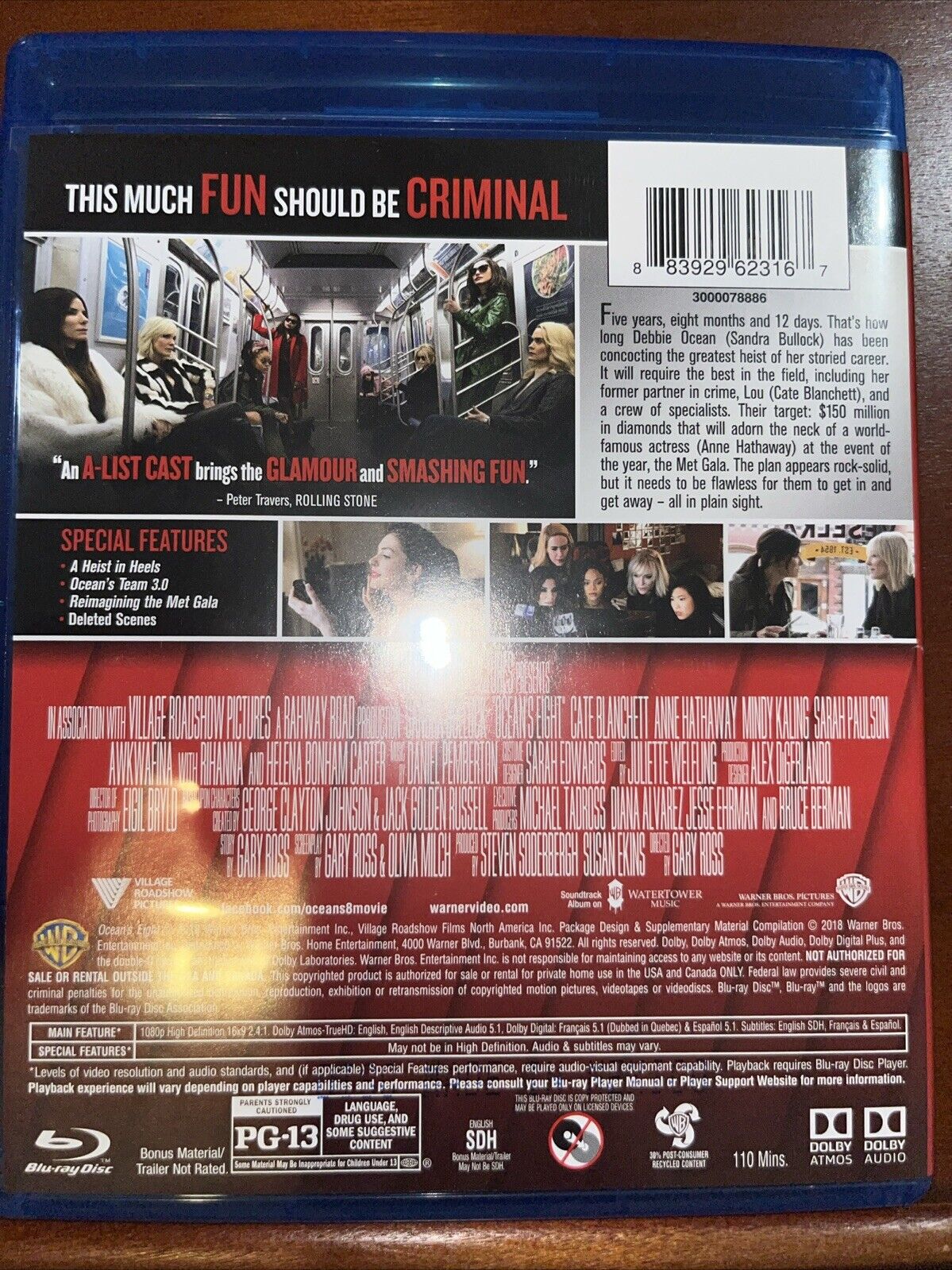 Ocean's 8 (Blu-Ray, DVD, Digital) Brand New