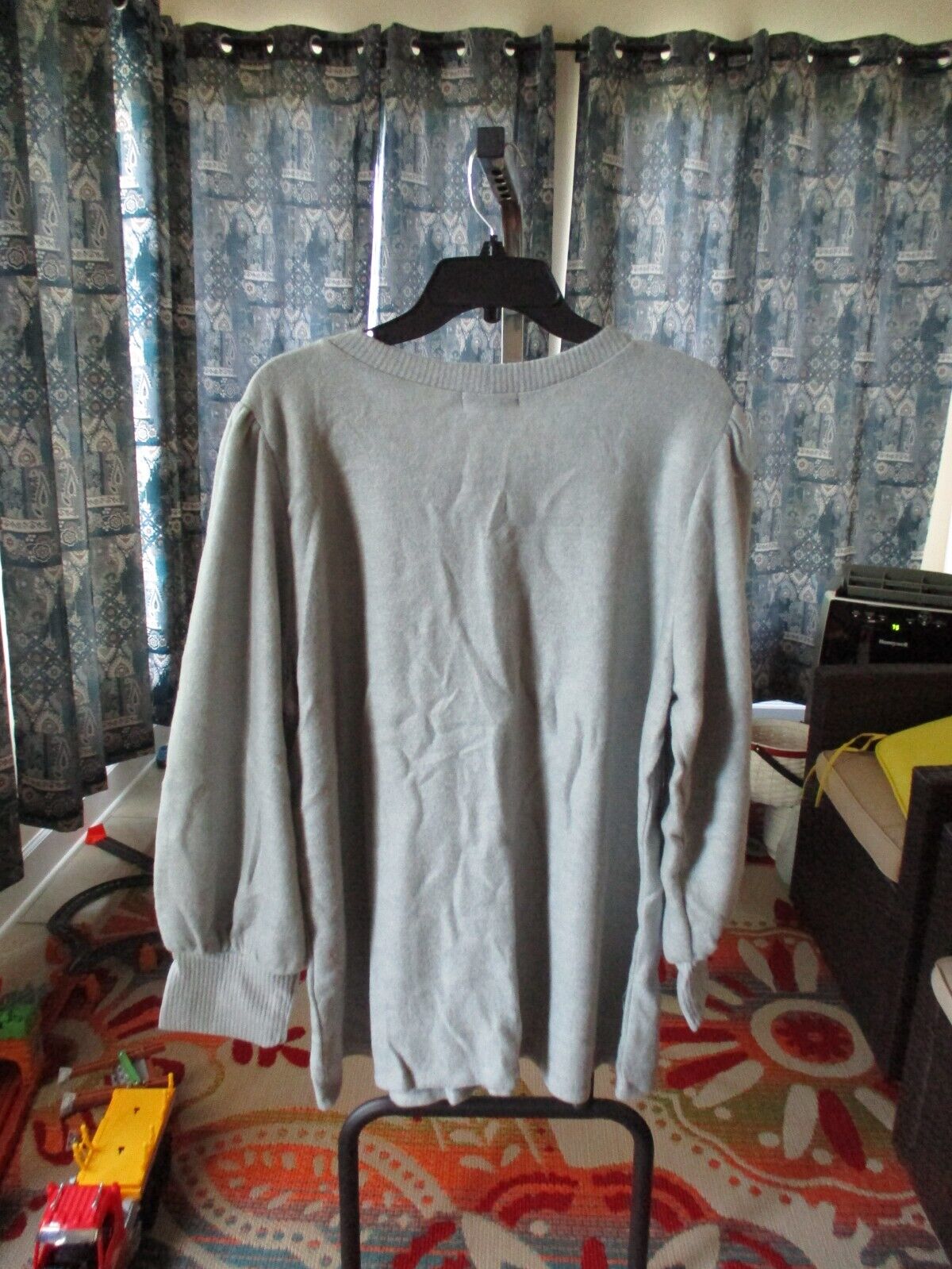 Cherish Heather Gray Fleece Puff Sleeve Top 3XL