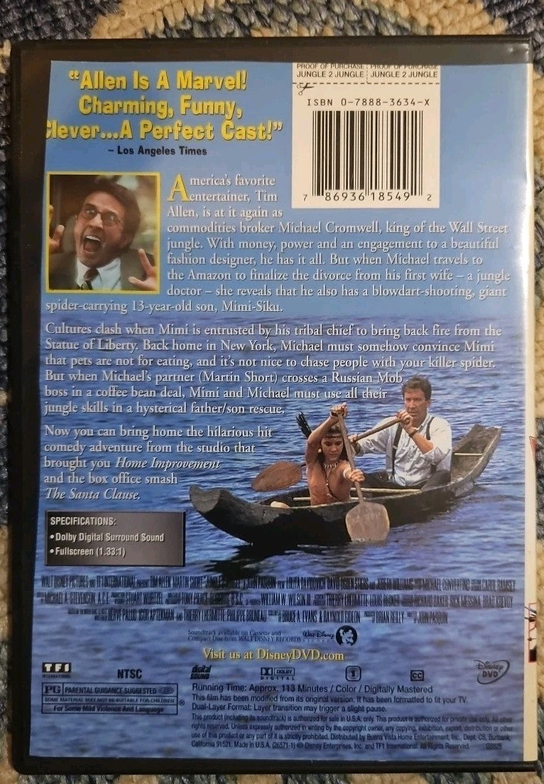 Jungle 2 Jungle (DVD, 1997) Tested. Slim Case. Cropped Artwork