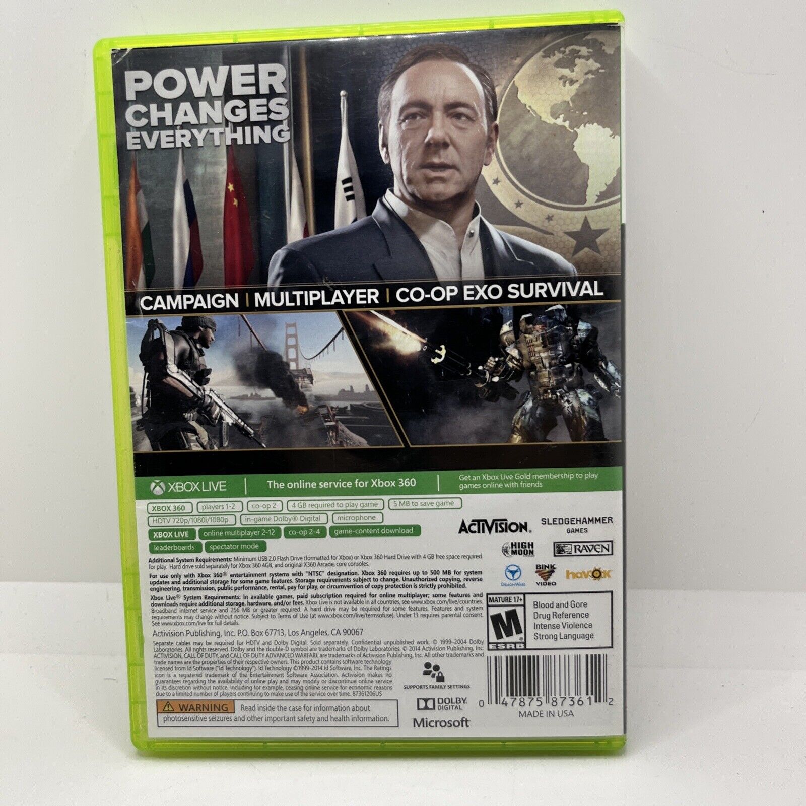 Call of Duty: Advanced Warfare (Microsoft Xbox 360) Case + Install Disc Only