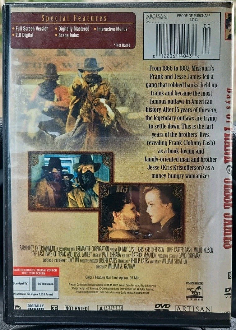 The Last Days of Frank and Jesse James (DVD, 1986)