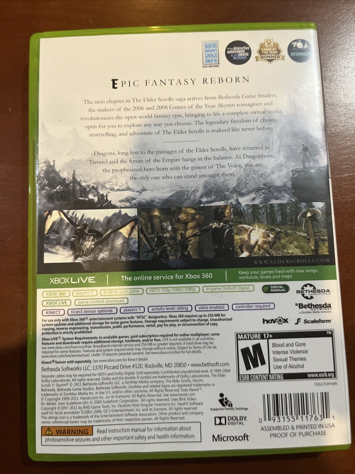 Elder Scrolls Skyrim V - Xbox 360 - New Case. Tested. CIB. Resealed