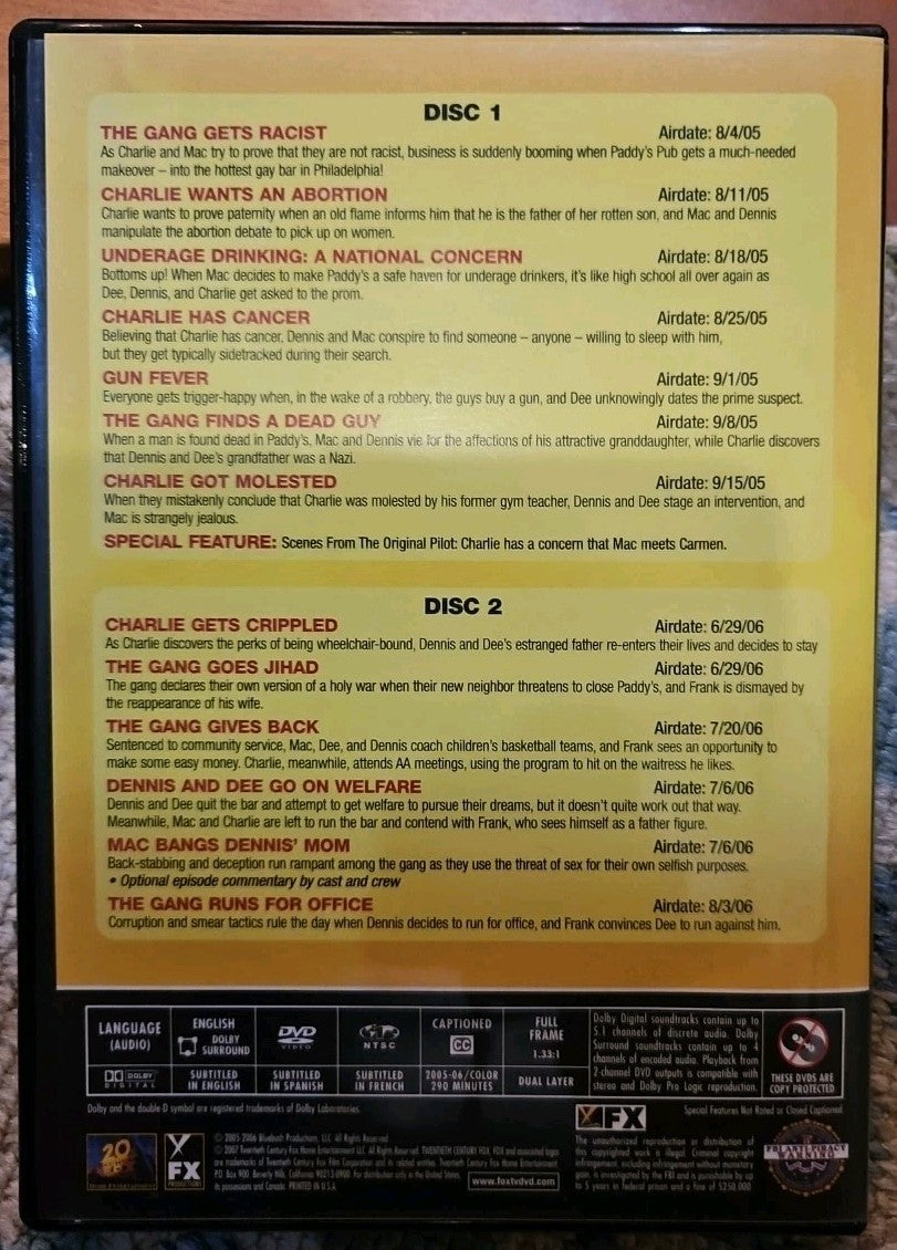 It's Always Sunny in Philadelphia: Season 03 (DVD, 2007) Disc 1&2. New Sealed