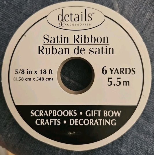 Details Accessories Satin Ribbon 5/8" X 6 Yards - New - Chartreuse