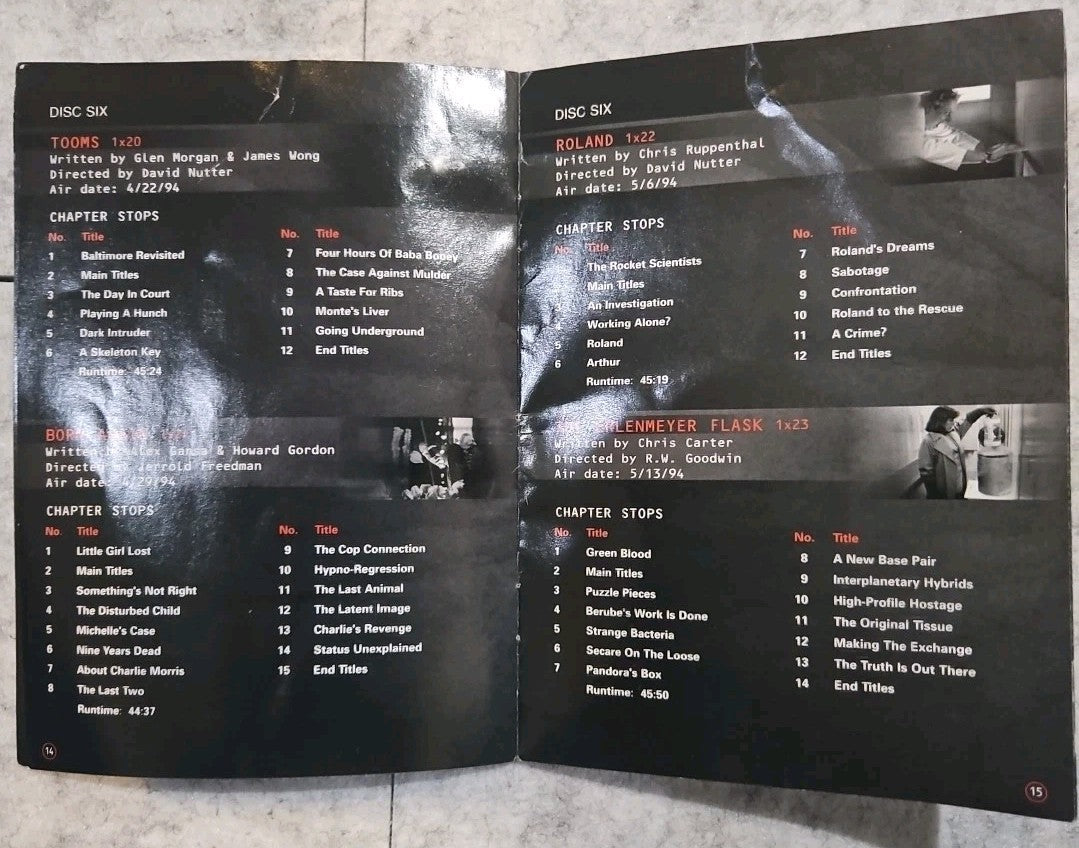 The X-Files Complete 1st Season Collector's Edition Booklet