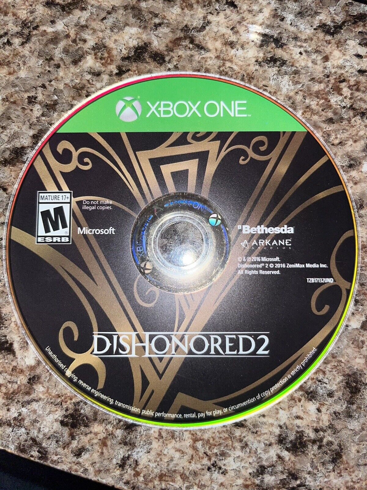 Dishonored 2 XBOX One Replacement Disc