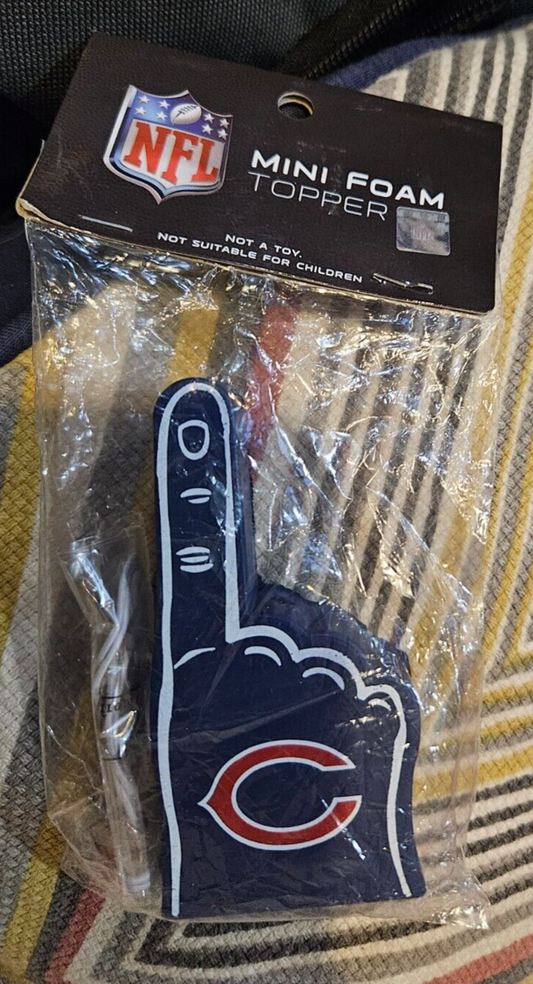Rico NFL Chicago Bears Mini Foam Finger Antenna Topper 3.5"H x 1.75"W