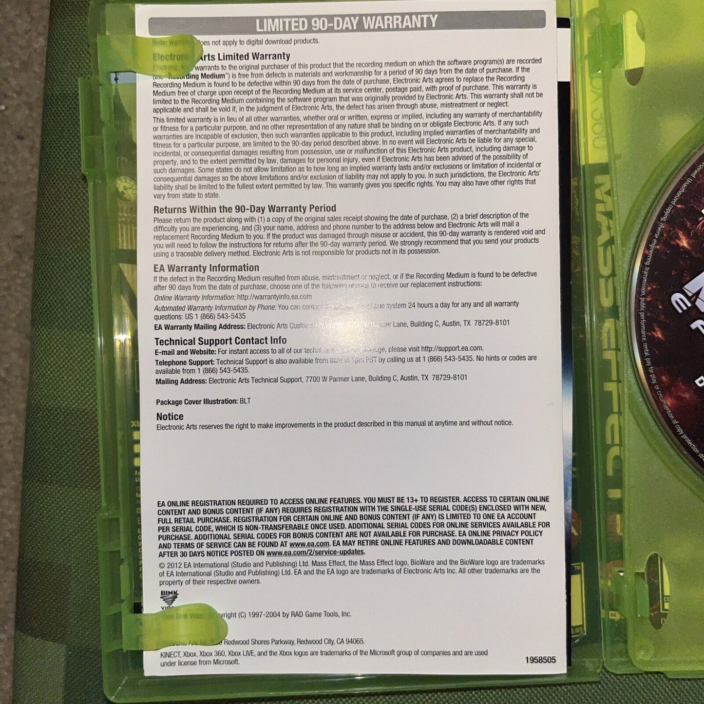 Mass Effect 3 (Microsoft Xbox 360, 2012)