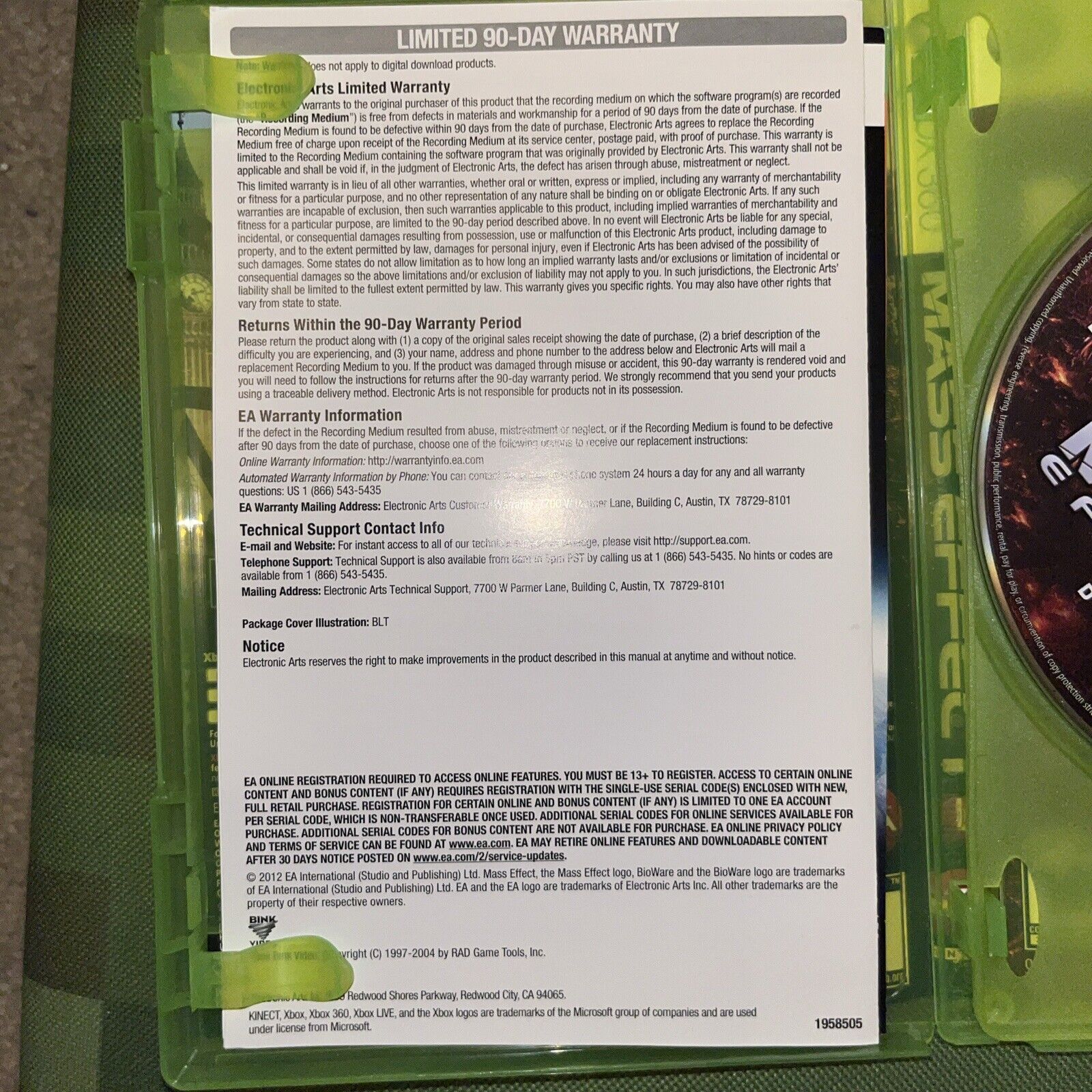 Mass Effect 3 (Microsoft Xbox 360, 2012)