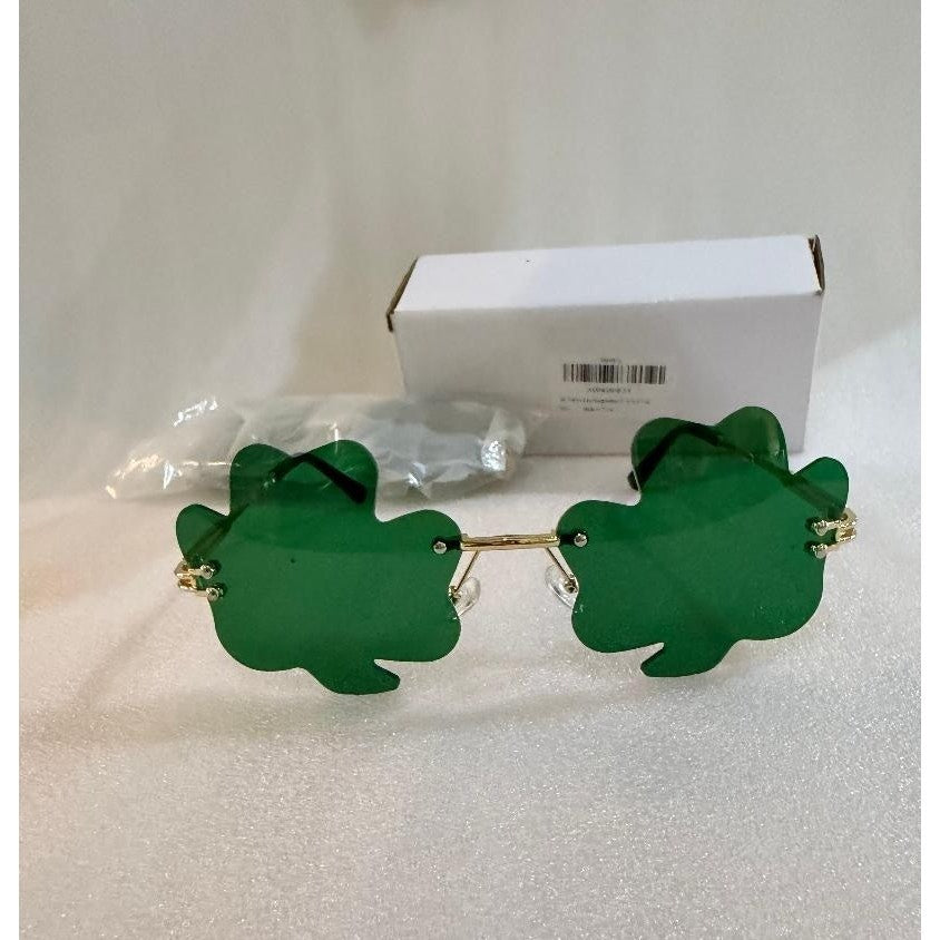 St. Patrick's Day Shamrock Green Eye Glasses 2 pack NEW