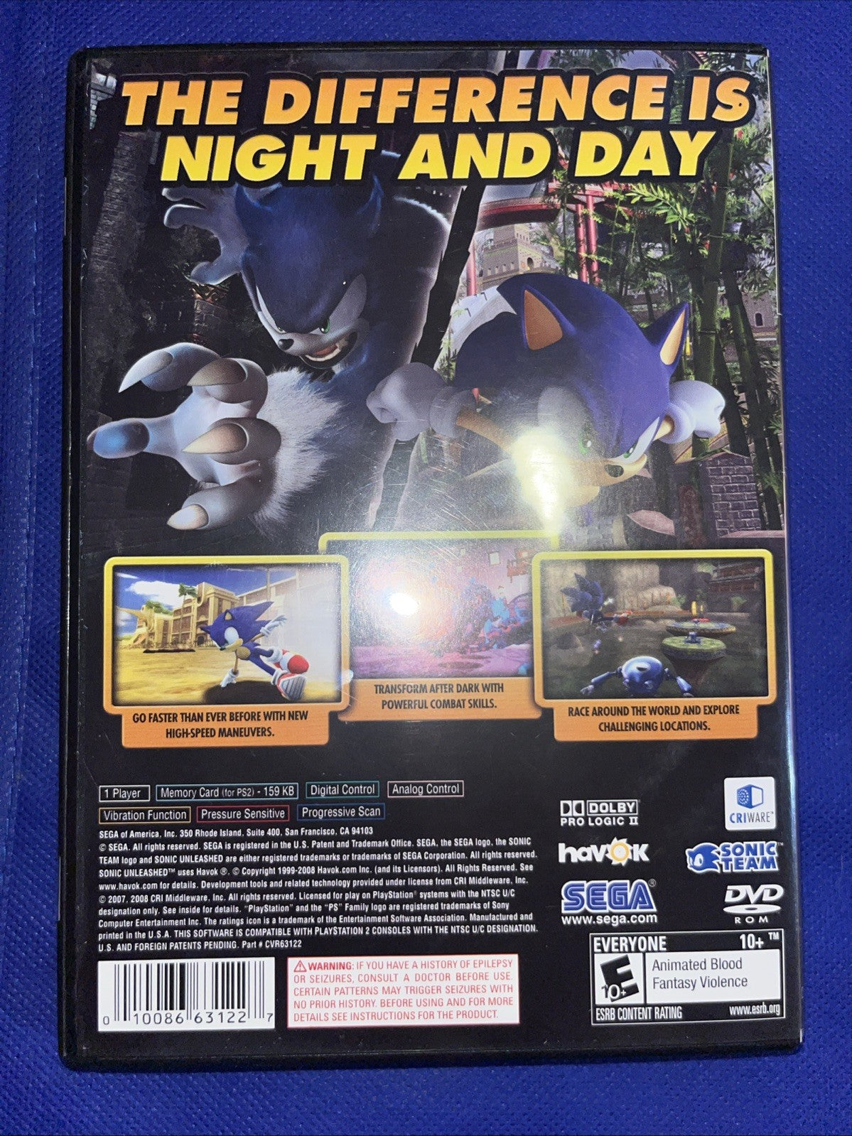 Sonic Unleashed (Sony PlayStation 2, 2008) Tested. Manual. Original Case
