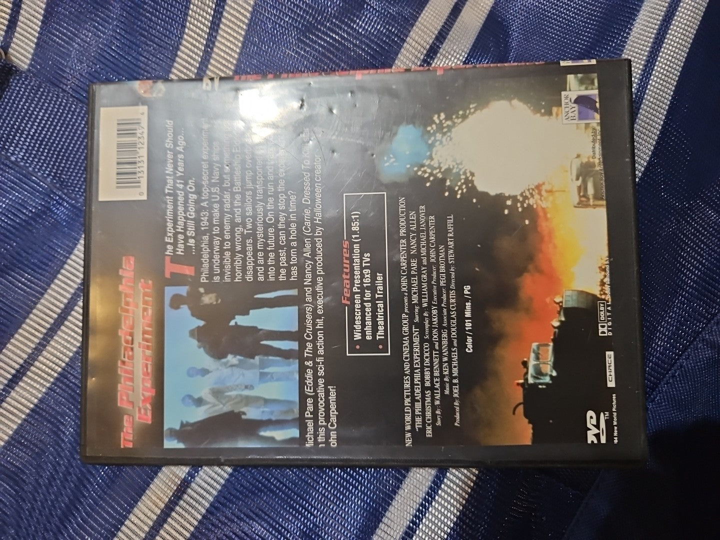 Philadelphia Experiment (DVD, 1984) Tested slim case, Cropped artwork.