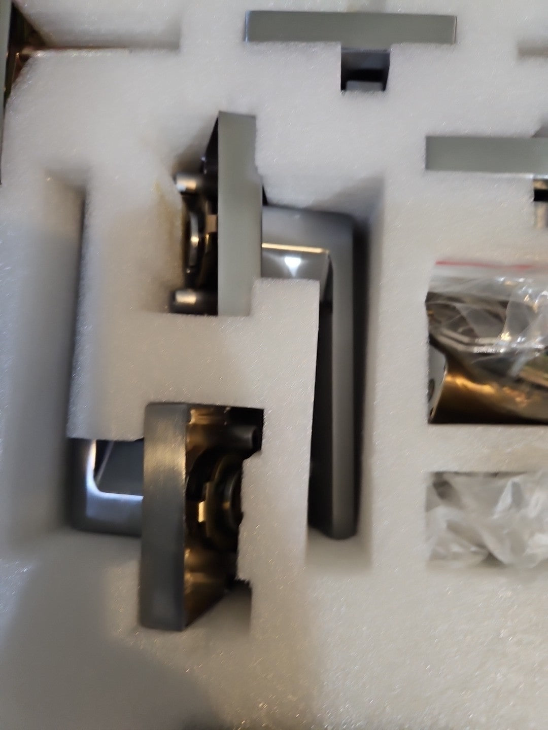 TICONN Heavy Duty Double Front Door Handle & Deadbolt Set - Satin Chrome Finish