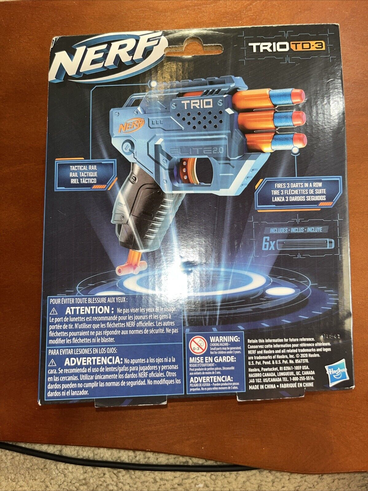 Nerf Elite 2.0 TRIO TD-3 Dart Blaster 6 Darts 3 Barrels 90 Feet 8+   NEW!!