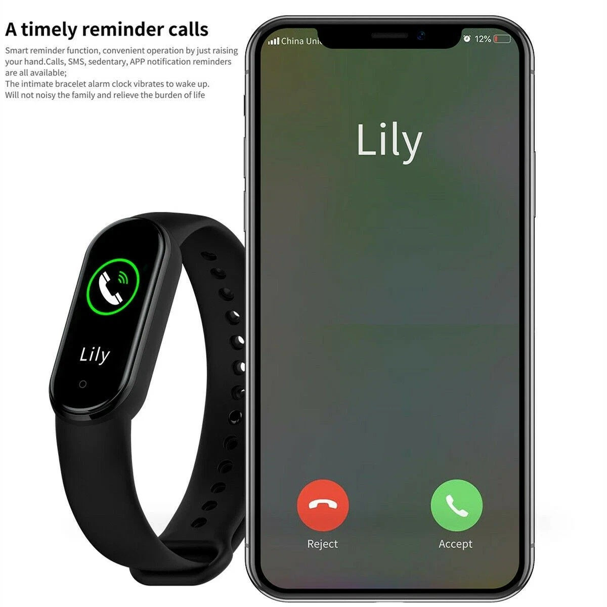 NEW M4 Smart Bracelet Bluetooth Connection Android 4.4+ & IOS above 8.5 Black