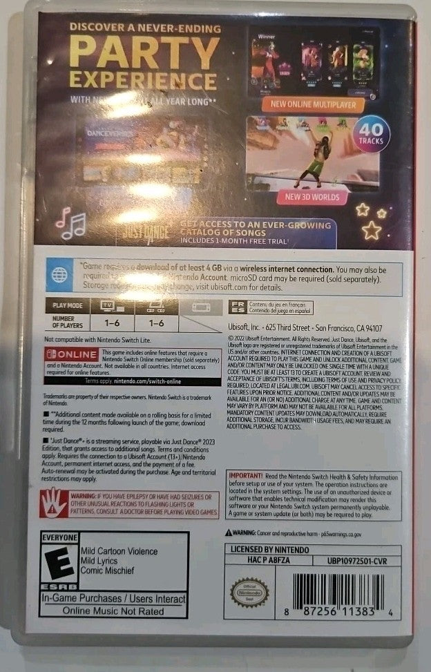 Just Dance 2023 Edition Nintendo Switch. Case Only. No Game