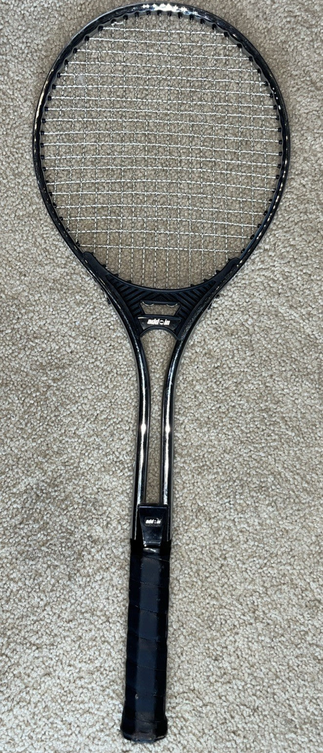 VIntage Jason Empire Add In Tennis Racket 4-3/8. W/Yamaha Vinyl Zipper Case