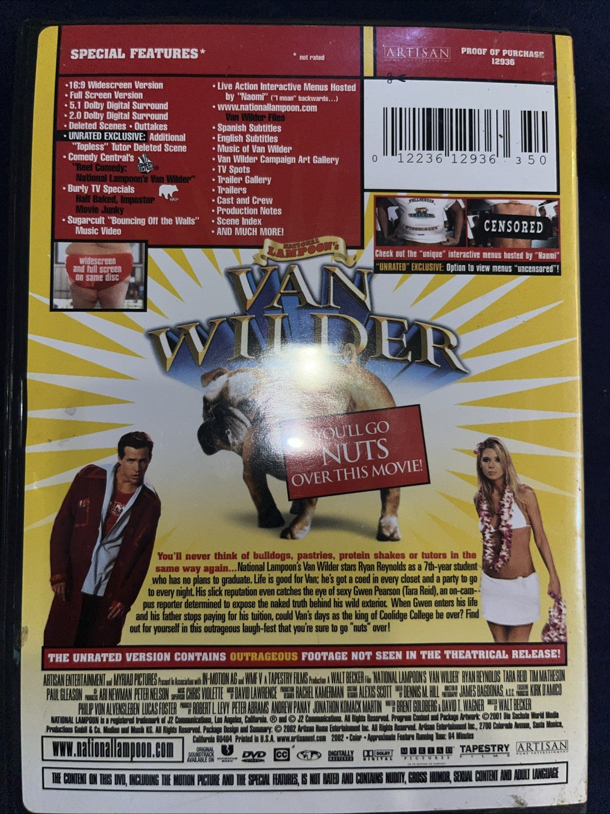 Van Wilder Unrated And Van Wilder The Rise of Taj (2 DVD, Unrated) Sealed