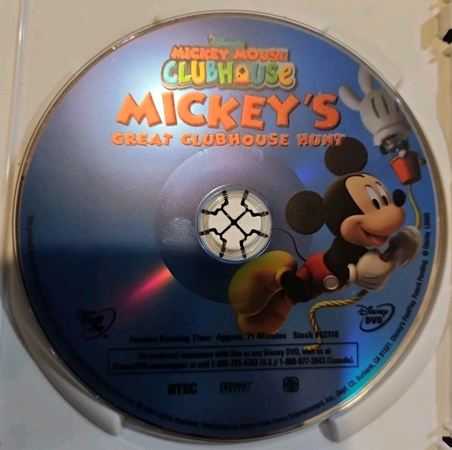Mickey's Great Clubhouse Hunt (DVD, 2007) Disc Only! New Case. No Artwork