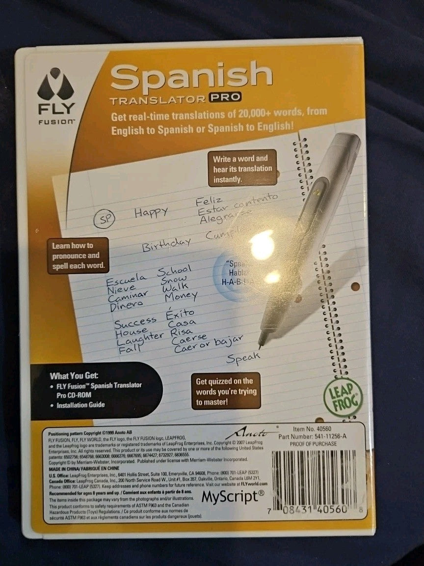 FLY Fusion -- Spanish Translator Pro (FLY Pentop Computer, 2007)