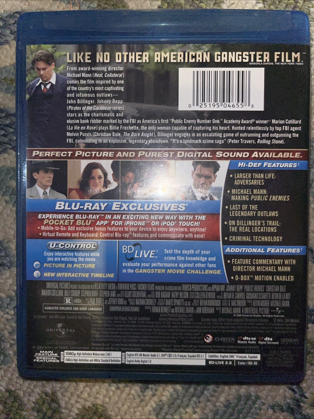 Public Enemies (Blu-ray, 2009) New. No Digital Download