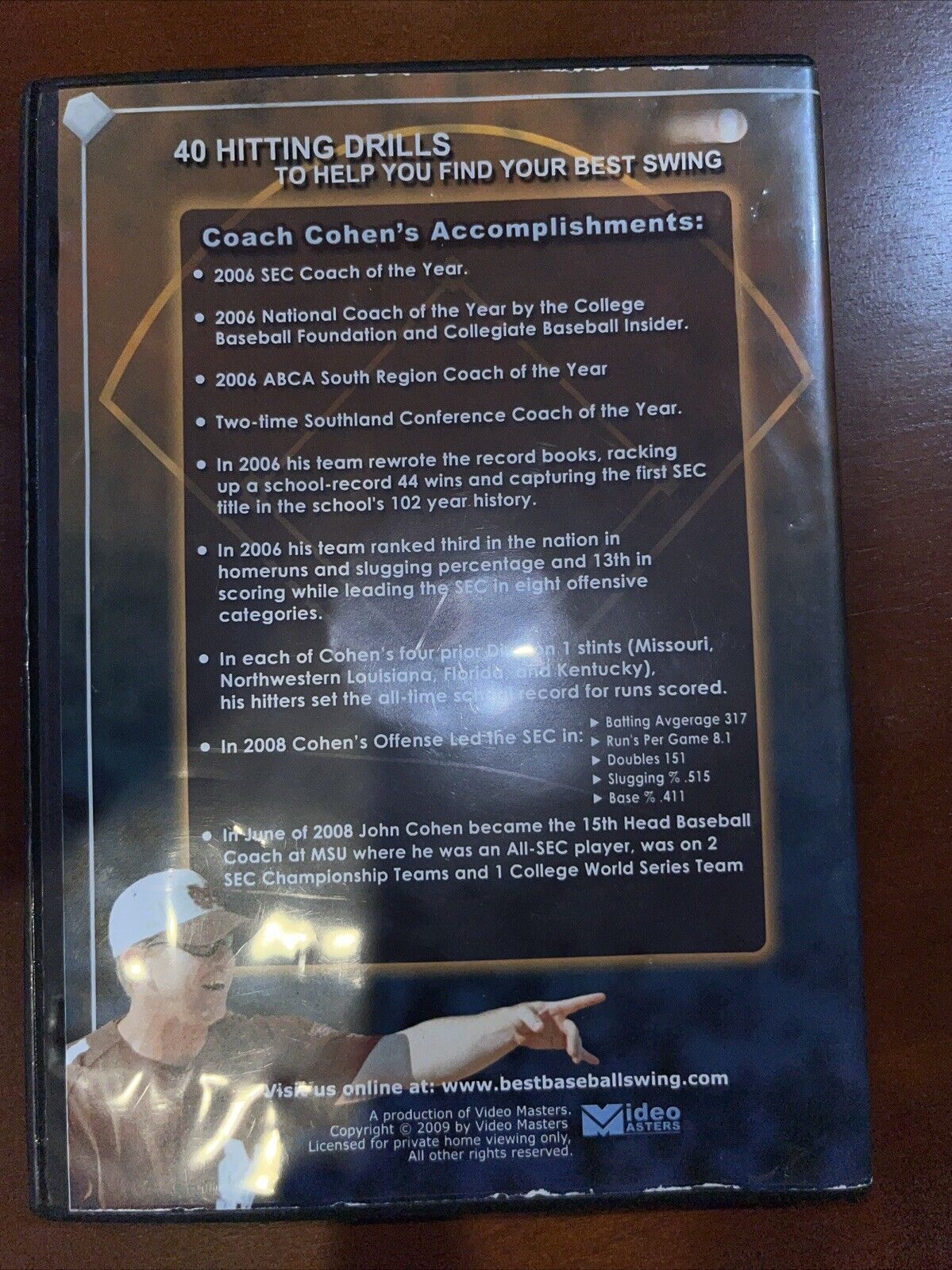 40 Hitting Drills to Find Your Best Swing-DVD-John Cohen-Baseball-instructional