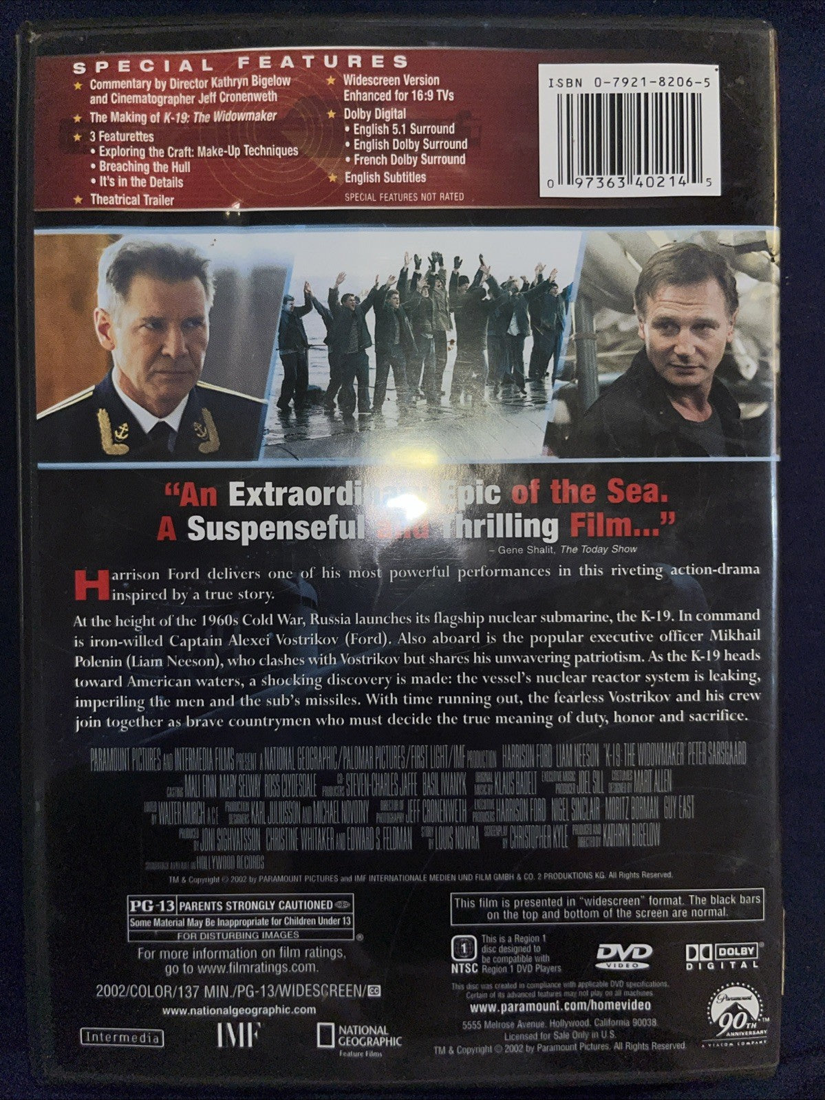 K-19: The Widowmaker (DVD, 2002) Tested. New Case. Resealed