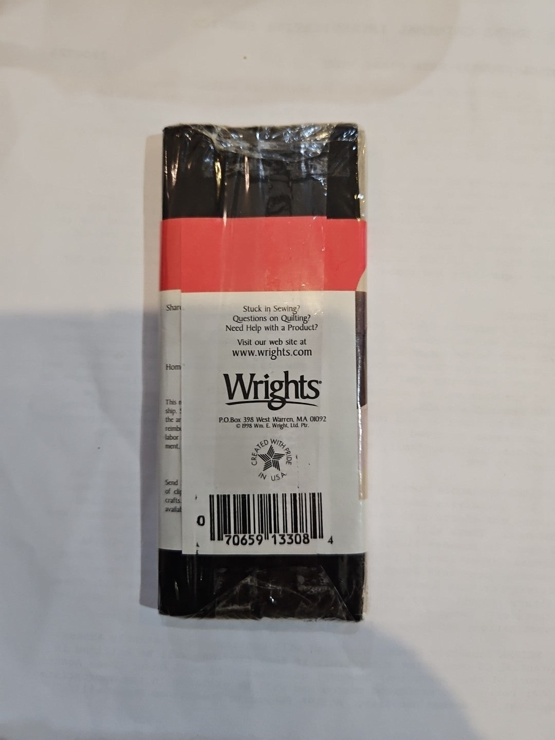 Bias Tape, Extra Wide Double Fold, Wrights. 3 Yards 1/2" Wide