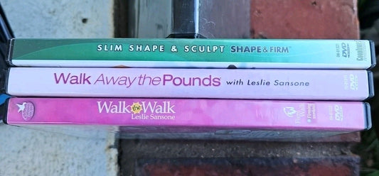 Leslie Sansone - Walk The Walk, Walk Away The Pounds, Slim Shape (3 DVD) New