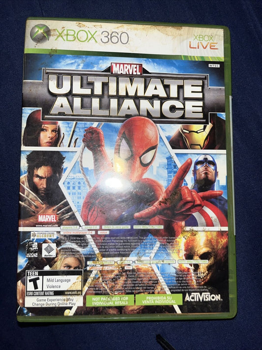 Marvel: Ultimate Alliance/Forza Motorsport 2 (Xbox 360) Stained Cover Art.