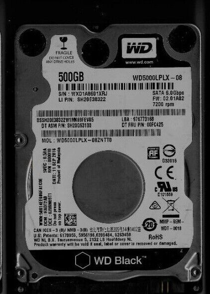 Western Digital 500GB WD5000PLX Laptop Hard Disk Drives