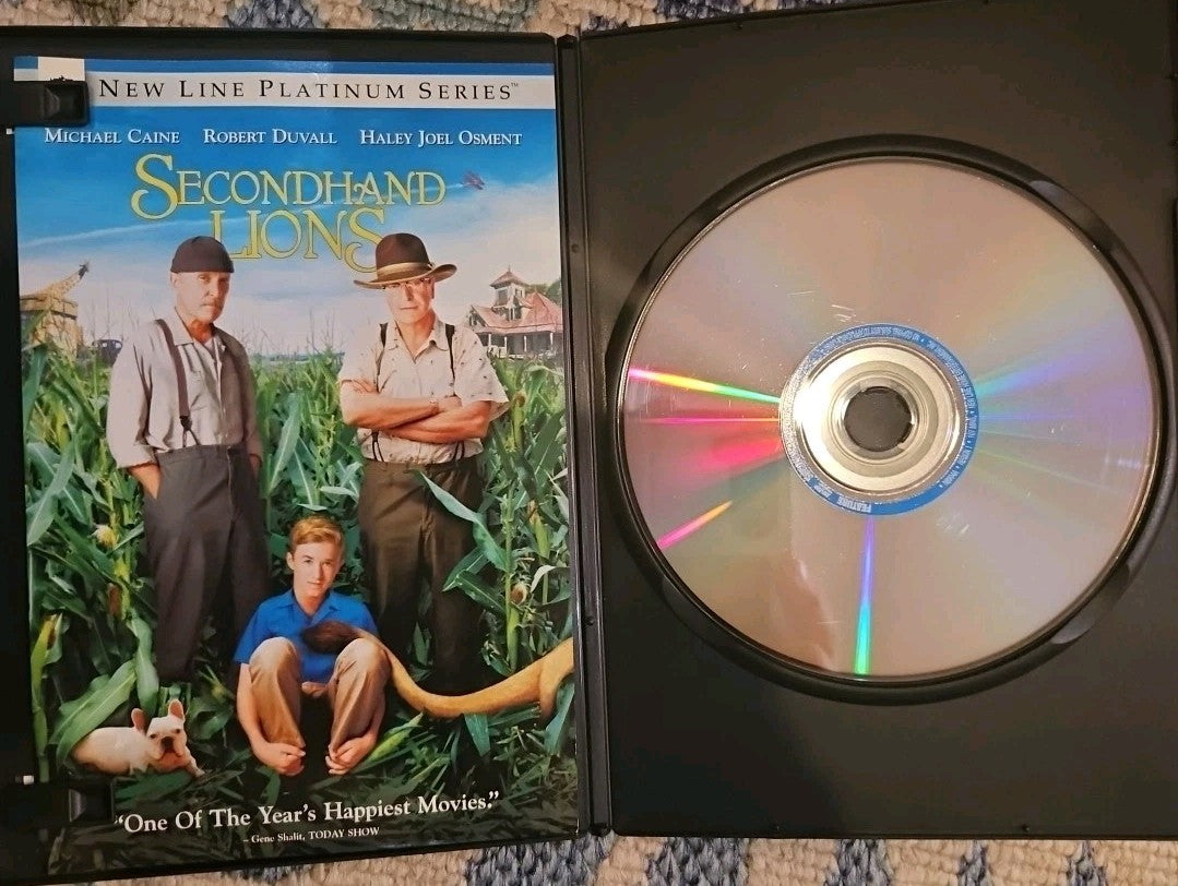 Secondhand Lions (DVD, 2003) Slim Case. Tested. Cropped Artwork