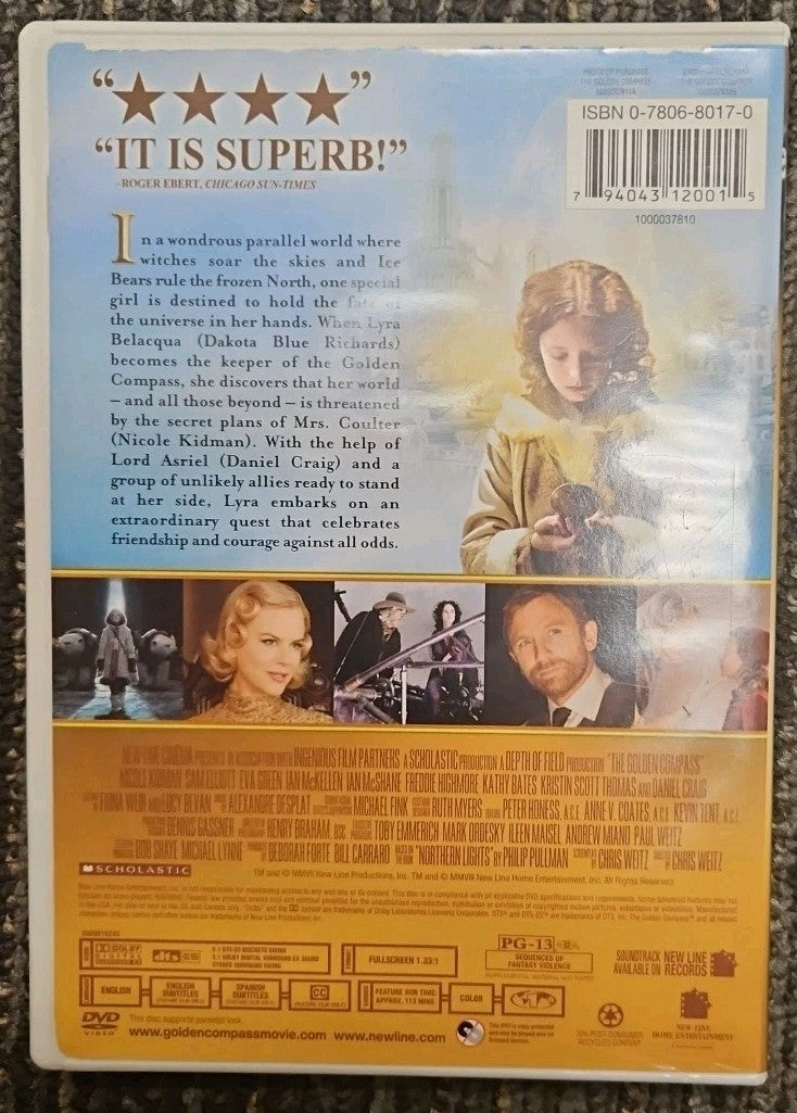 The Golden Compass (DVD, 2008, Full Frame) New Sealed