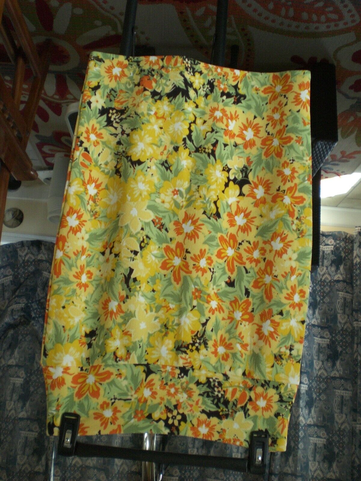 LuLaRoe Floral Cassie Skirt Yellow Orange SMALL