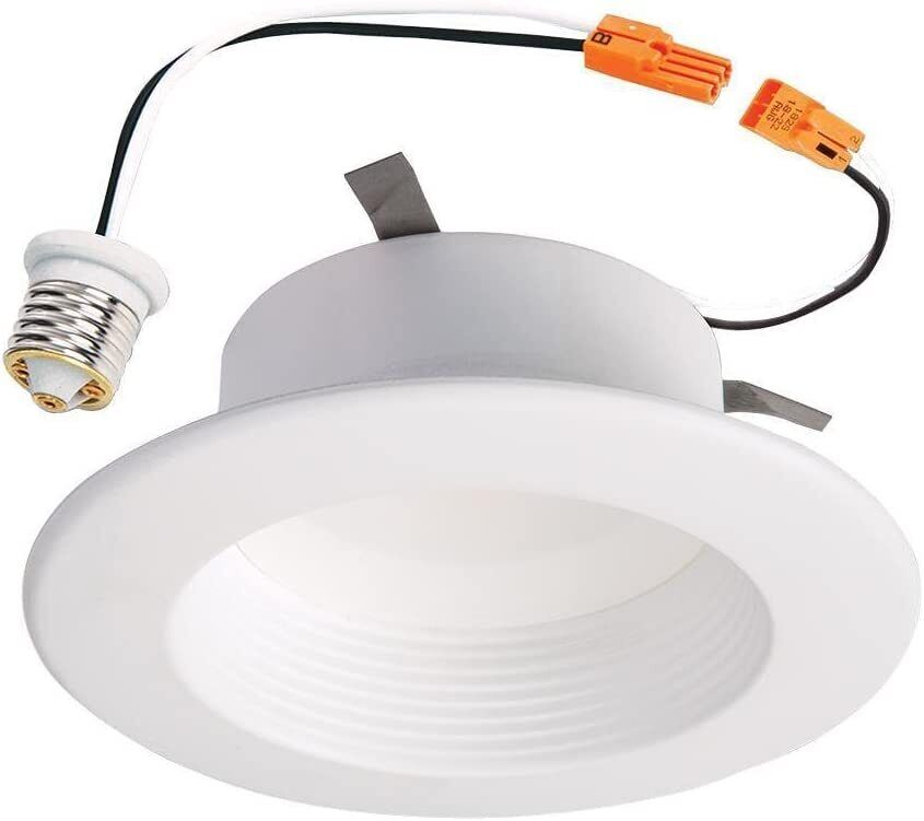 Halo 4 in. White LED Recessed Ceiling Light Retrofit Baffle Trim RL460WH930